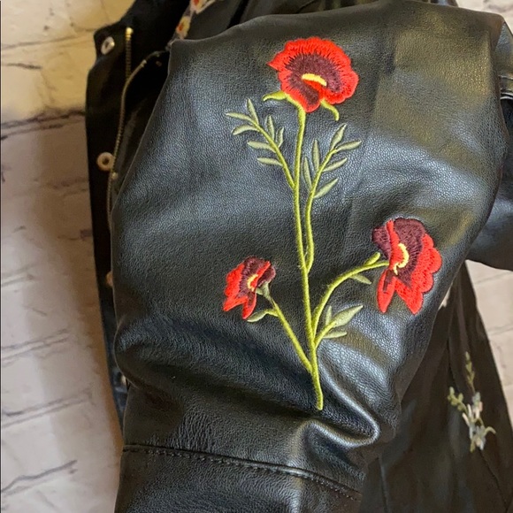 Faux leather embroidered rockstar jacket - Picture 5 of 13